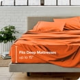 thumbnail image 3 of Bare Home Premium 1800 Collection Ensemble de Draps 3 Pcs, Très Grand Simple, Orange, 3 of 10