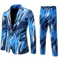 thumbnail image 3 of RXMEKW Mens Dress Pants, Printed Performance Suit with Turn Down Collar, 3 of 8