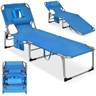 Gymax Folding Chaise Lounge Chair Bed Adjustable Outdoor Patio Beach Camping Recliner