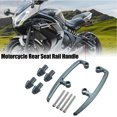 thumbnail image 2 of Unique Bargains 1 Set Motorcycle Passenger Grab Bar Rear Seat Rail Handle for Kawasaki Z650 2017-2022 Titanium Tone, 2 of 6
