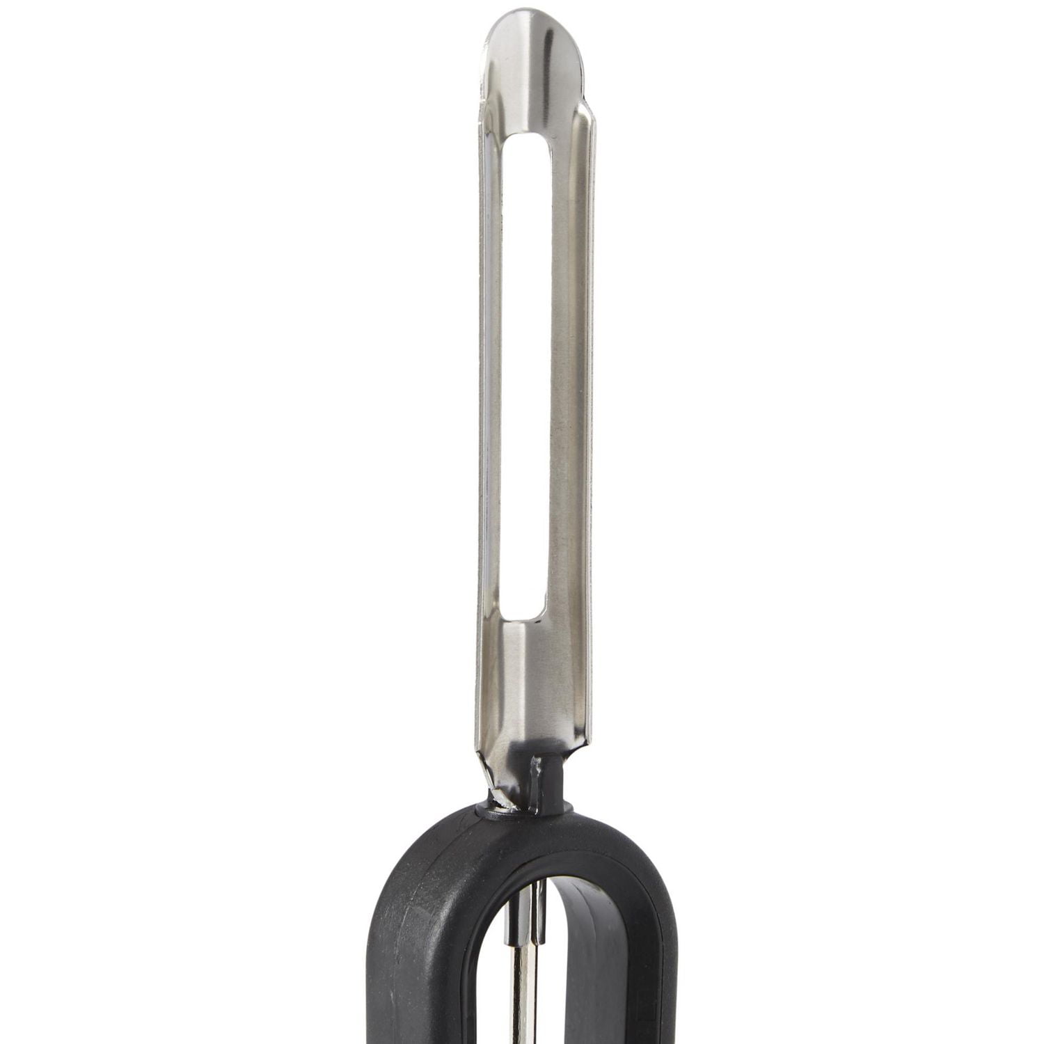 MAINSTAYS™ Peeler with Handler, Stainless Steel Swivel Blades, End of Blade Removes Blemishes, Soft & Flexible Non-Slip Handle, Sturdy, Blade Sharpened on Both Side, For Left or Right-Handed Use