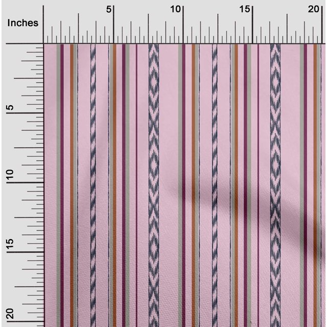 oneOone Viscose Jersey Fabric Stripe Ikat Print Sewing Fabric BTY 60 Inch Wide