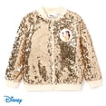 thumbnail image 1 of Disney Princess Toddler Girls Bomber Jacket Belle Sequin Zip Up Lightweight Sweatshirts Sizes 3-6, 1 of 6