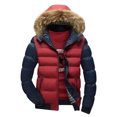 thumbnail image 4 of EGNMCR Vestes pour Hommes Veste à Capuche pour Homme Col Hiver Décontracté Rembourrée en Coton, 4 of 5