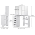 thumbnail image 3 of HOMCOM Corner Vanity Table, Makeup Desk with 3-piece Mirror and 5 Drawers, 3 of 10