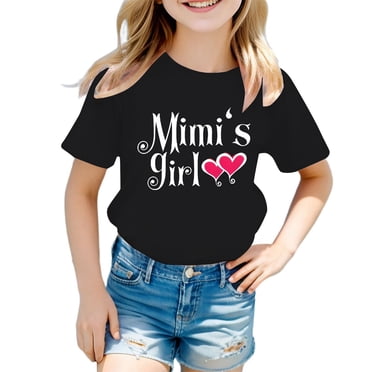 T-shirts Décontractés à Lettres Imprimées à Manches Courtes pour Tout-Petites Filles, Hauts pour Filles, Vêtements d'Été pour Ados, Hauts pour Filles 3-4 Ans, Vêtements pour Filles