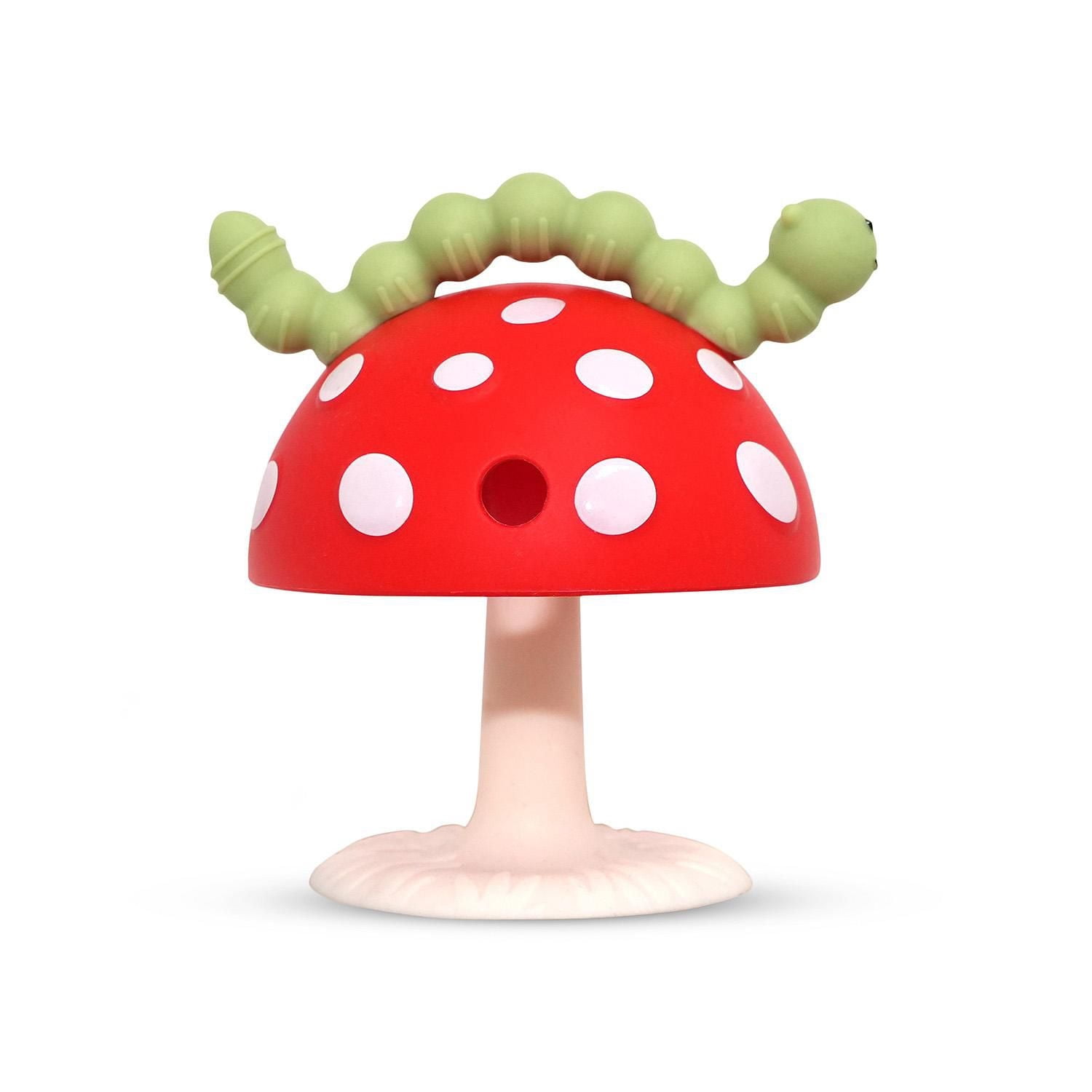 RaZbaby - Anneau de dentition Chompy Grip pour bébé et nourrisson (3 mois et plus), jouet de dentition en silicone avec base à ventouse et design multi-textures pour soulager les poussées dentaires