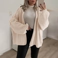 thumbnail image 2 of Sentmoon Short Cardigans for Women Plus Size Long Sleeve Early Fall Fashion Solid Color Warm Loose Knitted Women Outfits Winter Fashion for Oversized Comfy Pullover Beige S, 2 of 7