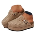 thumbnail image 1 of Dakaela Women's Suede Clogs Cork Footbed Sandals Comfort Platform Mules Rhinestone Slip on Slippers, 1 of 7
