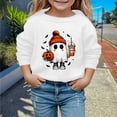 thumbnail image 2 of GDREDA Chandails à Capuchon Tendance pour Filles Chandails pour Enfants Stylés Mignons Imprimés Col Rond Manches Longues pour Usage Quotidien Blanc, 7-8 Ans, 2 of 4