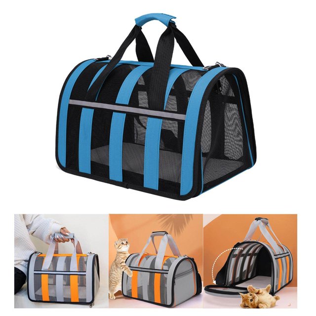 facefd Portable Dog Carry Bags Sling Carrier for Sightseeing Traveling Blue