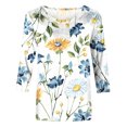 thumbnail image 5 of Pompotops T-shirt Ample Imprimé Mode Femme Manches 3/4 Mi-Longueur Col Rond Décontracté en Liquidation, 5 of 5
