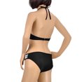 thumbnail image 2 of Fashion Women's Lace Splicing Halter Padding Tank Bikini Set, Black, 2 of 5