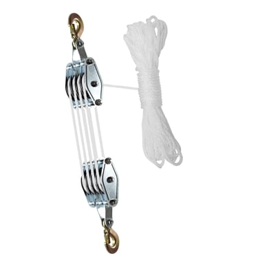 Abbracc Rope Pulley Hoist for Heavy Lifting Block and Tackle Pulley System 20 m Rope