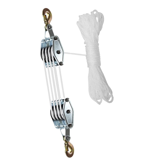 Abbracc Rope Pulley Hoist for Heavy Lifting Block and Tackle Pulley System 20 m Rope