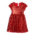 thumbnail image 1 of GDREDA Robe d'Été Imprimée Robe Fille Robe Bébé Tout-Petits Robe à Paillettes Enfants Robe de Fête Demoiselle d'Honneur Robe de Mariée Rouge,8a, 1 of 8