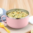 thumbnail image 4 of Pisexur Stainless Steel Double Layer Insulated Rabbit Fast Food Cup Large Capacity Plastic Stainless Steel Bowl With Lid Instant Noodle Bowl Pink,Free Size, 4 of 7
