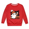 thumbnail image 4 of GDREDA Chandails à Capuchon et Chandails pour Filles, Mignons, Imprimés, Col Rond, Manches Longues, Mode Halloween pour Enfants, Rouge, 4-5 Ans, 4 of 4