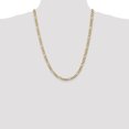 thumbnail image 2 of 14k Yellow Gold 24 Inch 5.25mm Figaro Chain Necklace Pendant Charm Flat, 2 of 9