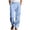 Light Blue, variant on Black Cargo Pants Men Men's Casual Solid Color Elastic Waist Drawstring Beach Wide Leg Pocket Pants White XXL