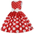 thumbnail image 4 of Ketyyh-chn99 Robes d'Été pour Filles Robe de Plage Sans Manches à Imprimé Floral Princesse Filles Décontractée Manches Longues Robe Courte Rouge,5-6 Ans, 4 of 4