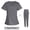 Gray 1, variant on EQWLJWE Clearance Scrubs for Women Nurse Scrubs Costume Solid Stretch Scrub Set for Women Stretchy Mock Wrap Top and Jogger Pants Uniform Clinic V-Neck Protective Clothing Tops Halloween Scrubs