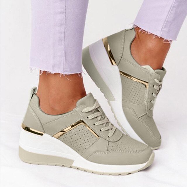 XIAQUJ Espadrilles Décontractées pour Femmes d'Été à Lacets à Bout Rond Respirantes à Plateforme Espadrilles Mode pour Femmes Beige 8(39)