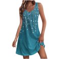 thumbnail image 2 of Ovzne Robes Grande Taille pour Femmes aux Formes Robe pour Femme Mode d'Été pour Femmes Imprimé Poche Sans Manches Robe à Col en V Robe pour Femmes Imprimée Liquidation, 2 of 7