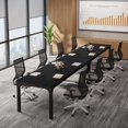 thumbnail image 3 of Tribesigns 78.74-Inch Large Black Conference Room Table, Modern Office Meeting Seminar Desk with Metal Legs and Adjustable Foot Pads, Seats 6-8, Only Table Included, 3 of 5
