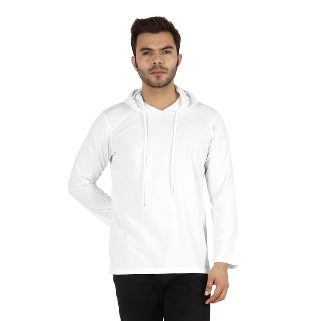 Inkmeso Solid Winter Hooded Sweatshirt For Mens Long Sleeve Drawstring Pullover Hoodie