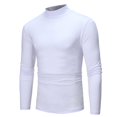 thumbnail image 3 of Men‘s Autumn Winter Pure Color Turtleneck Long Sleeve T-shirt Top Blouse, 3 of 3