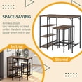 thumbnail image 4 of HOMCOM 3 Pieces Bar Height Dining Table Set with Storage Shelf & 2 Stools, 4 of 10