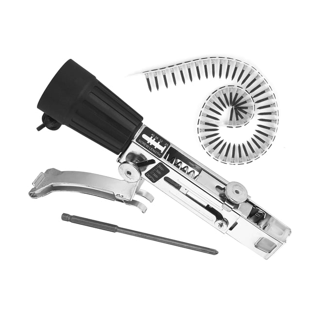 Head Automatic Chain Nail Adapter Power Drill Attachment With Screws Woodworking Tool Auto Feed Screwdriver Tape Chain Nail Adapter for Nail Electric Drill