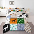 thumbnail image 1 of Erosebridal Ensemble de Couette Simple à Motif de Cheval au Galop, Couette en Duvet d'Animaux de Ferme, Décor de Chambre Western, Réversible, Légère, 2 Pcs, 1 of 7