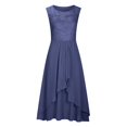thumbnail image 4 of QJUHUNG Formel pour Femmes Soirée Robe Midi Été Col en V Manches Courtes T-Shirt Soirée Invitée de Mariage Style Asymétrique B-8 Cocktail Gris_i L, 4 of 5