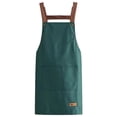 thumbnail image 2 of ZZkhGO Solid Color Kitchen Apron, Waterproof Oil Resistant Cooking Bib, Adjustable Ties Unisex Apron for Baking, Grilling, 2 of 6