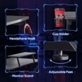 thumbnail image 4 of MOTPK 39 Inch Carbon Fiber Computer Gaming Desk with Monitor Shelf, Black, 4 of 7