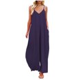 thumbnail image 2 of Mefallenssiah Pantalon pour Femme Grande Taille Mode Femme Été Uni Décontracté Camisole Sans Manches Combinaison à Bretelles Prix Réduit, 2 of 8