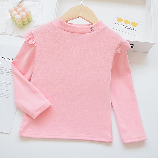 RXIRUCGD Chemise Imprimée à Manches Longues pour Fille avec Col Rond et Base Décontractée en Dessous (Rose, Taille:1 Ans)