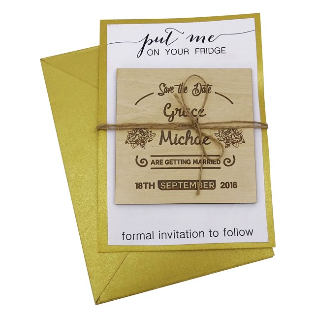 30 Aimant en Bois Save the Date Personnalisé Gravé Aimant en Bois Idée Rustique pour Annonces de Mariage