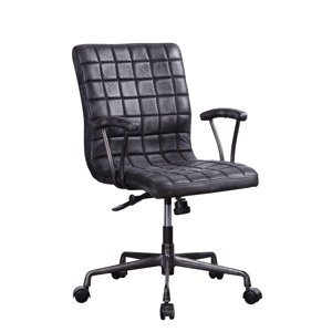 ACME Barack Président du bureau exécutif en cuir vintage noir haut grain & Aluminium