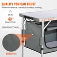 thumbnail image 4 of KFFKFF Camping Kitchen Table, Quick set-up Folding Camping Table with A Carrying Bag, 3 Adjustable Heights, MDF Camping Table, Ideal for Outdoor Picnics, BBQs, Camping, RV Traveling, 4 of 9