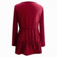 thumbnail image 4 of WUANDIXFA Fall Maternity Dress Maternity Dress Comfortable Soft Fashionable Solid Color Maternity Round Neck Dress Wine,3XL, 4 of 6