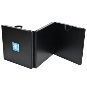 2" Tapis de gymnastique à trois pliants épais avec poignées de transport, PU Tapis de fitness en cuir Gymnastique Yoga Tapis de tumbling