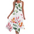 thumbnail image 2 of Ovzne Robes Grande Taille pour Femmes aux Formes Robe de Plage Robes pour Femmes Sans Manches Col Rond à Cordon Décontractée à Volants Robe Trapèze Courte Robe Grande Taille Liquidation, 2 of 7