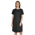 thumbnail image 1 of Inkmeso Robe T-Shirt d'Été Décontractée Unie pour Femmes, Coupe Ample, Tunique à Manches Courtes, Robe de Nuit, 1 of 7