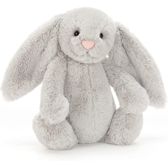 Jellycat Bashful Lapin Gris en Peluche, Moyen 12 Pouces - Jouet en Peluche Lapin et Bunny - Cadeau Classique pour Enfants