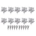thumbnail image 1 of 10 Pieces Plastic Christmas Flower  Tree Floral Decor Decorative Artificial Flower for Christmas Tree Decoration Festival Ornament, 1 of 8
