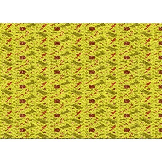 Ahgly Company Machine Washable Indoor Rectangle Transitional Canary Yellow Area Rugs, 2' x 3'