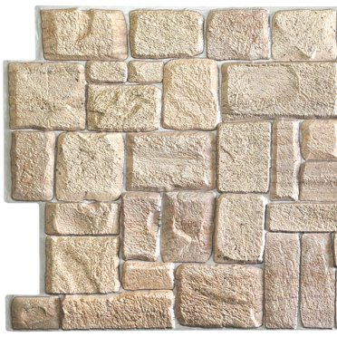 Dundee Deco's Beige Faux stone PVC 3D Wall Panel, 3.3 ft X 1.7 ft (98cm X 50cm), Commercial and Residential Application, 5.61 sq. ft. (0.49 sq. m) each